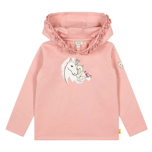 Steiff Mädchen Sweatshirt mit Kapuze Einhorn rosa 2323203