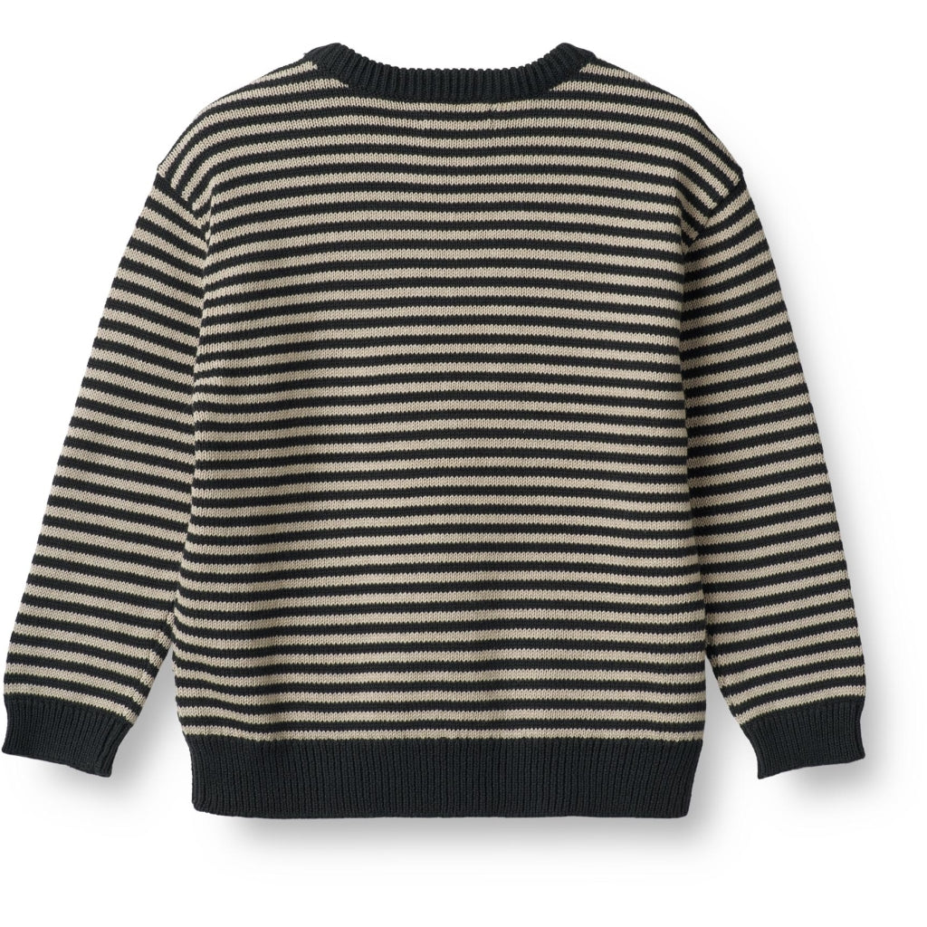 Wheat Kinder Pullover Ringel navy/natur