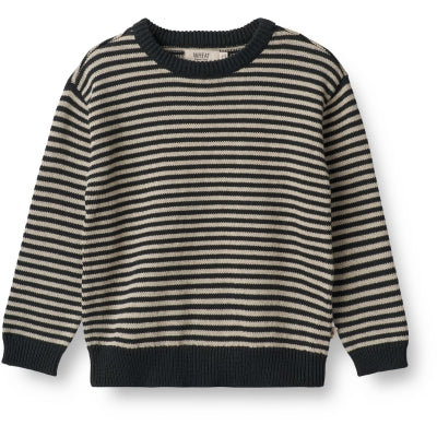 Wheat Kinder Pullover Ringel navy/natur