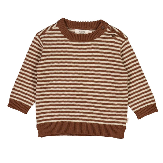 Wheat Baby Pullover Ringel braun/natur