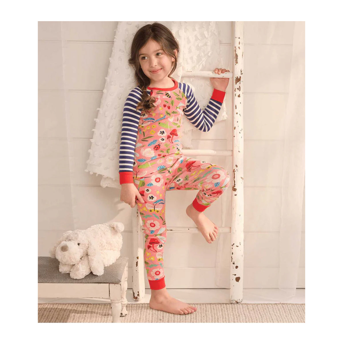 Hatley Enchanted Garden Kinder Bio-Baumwolle Pyjama S22EGK1269